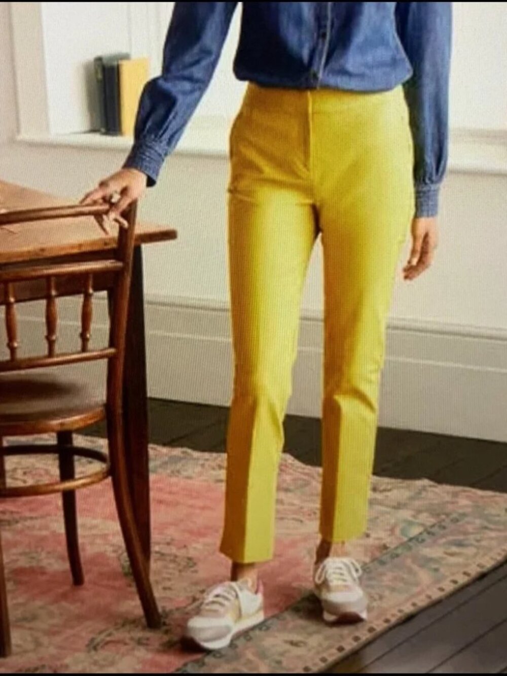 Boden Richmond 7/8 Trouser Pants Chartreuse Bright Yellow 10 Regular